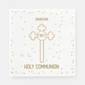 孫ファースト聖餐式金ゴールドルッククロス スタンダードランチョンナプキン (正面)