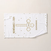 孫ファースト聖餐式金ゴールドルッククロス バスタオルセット (ハンドタオル)