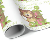 孫ファースト誕生日かわいいライオン ラッピングペーパー (ロールコーナー)