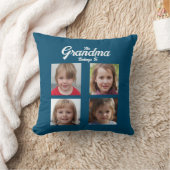 孫フォトコラージュおばあちゃんパーソナライズされた クッション (ブランケット)