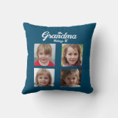 孫フォトコラージュおばあちゃんパーソナライズされた クッション (裏面)