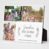 孫フォトコラージュおばあちゃん フォトプラーク (側面)