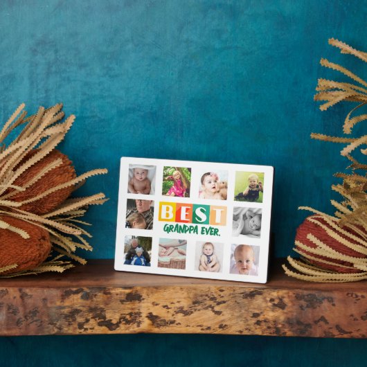 孫フォトコラージュ最高のグランパ・エバーギフト フォトプラーク (側面)