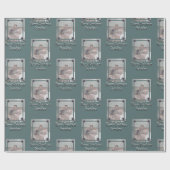 孫フォトメリークリスマスおばあちゃんグリーン ラッピングペーパー (フラット)