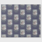 孫フォトメリークリスマスおばあちゃん紫 ラッピングペーパー (フラット)