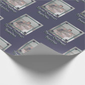 孫フォトメリークリスマスおばあちゃん紫 ラッピングペーパー (角)