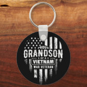 孫ベト誇りを持ったナムベットベットグランドパ退役軍人 キーホルダー (正面)