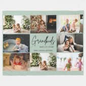 孫ミニマル達が人生をグランド8フォトコラージュ フリースブランケット (正面(横))