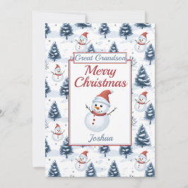 孫メリー素晴らしクリスマス雪だるまフラット シーズンカード