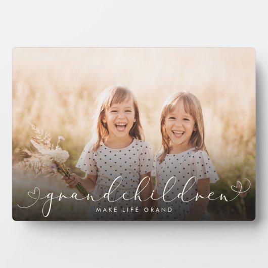 孫モダンハートスクリプト写真の愛 フォトプラーク (正面)