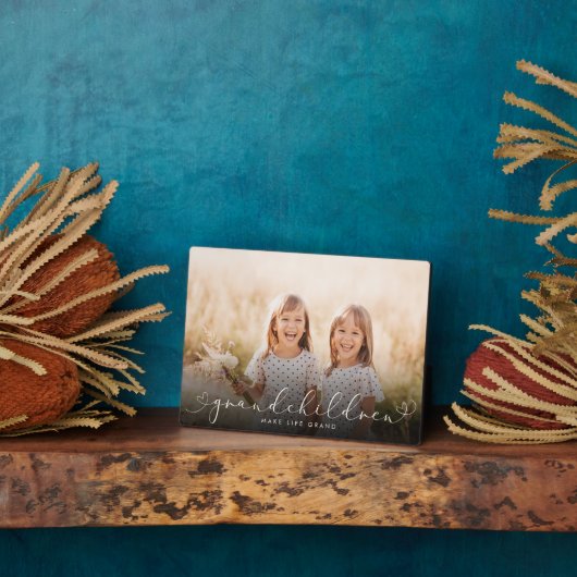 孫モダンハートスクリプト写真の愛 フォトプラーク (側面)