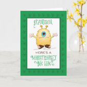 孫モンスターハグ聖パトリックの日のシャムロック カード (黄色い花)