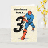 孫三素晴らし位誕生日スーパーヒーロー カード (黄色い花)