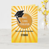 孫中学校の卒業式ハット・オン・サン カード (黄色い花)