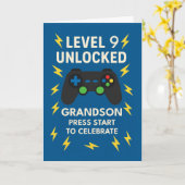 孫九誕生日ゲームコントローラー年齢9 カード (黄色い花)