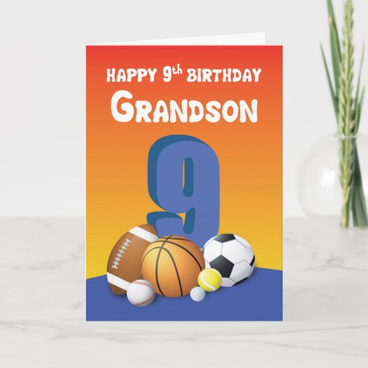 孫九誕生日スポーツボール カード (正面)