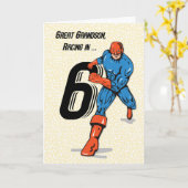 孫六素晴らし位誕生日スーパーヒーロー カード (黄色い花)