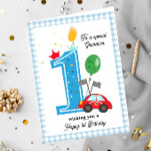 孫初の誕生日レーシングカーの挨拶 カード