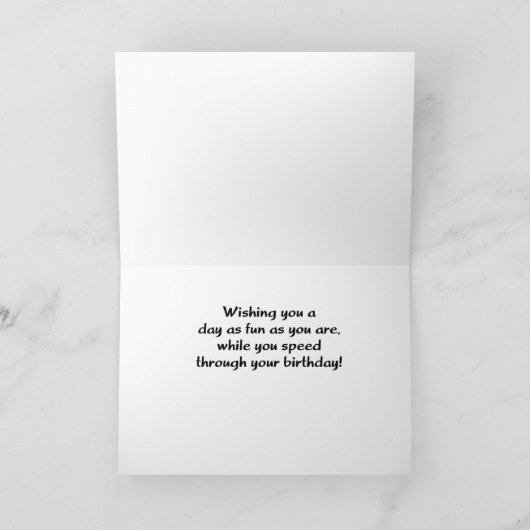 孫名前をカスタムする誕生日エイジ8レッドスポーツカー カード (内部)