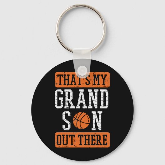 孫外バスケおばあちゃんグランパメンズ キーホルダー (正面)