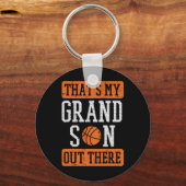 孫外バスケおばあちゃんグランパメンズ キーホルダー (正面)