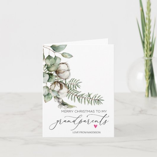 . .孫娘からクリスマスおばあちゃん カード (正面)