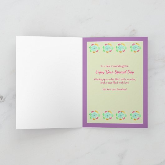 孫娘かわいいキープサケ誕生日カード カード (内部)