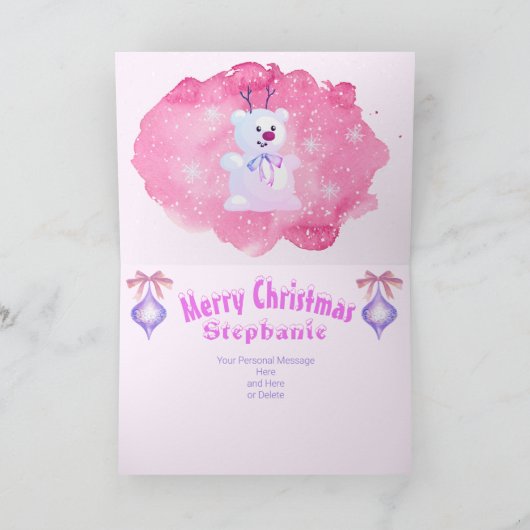 孫娘かわいいピガーリーッ絵画クの水色 シーズンカード (内部)