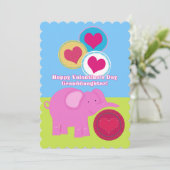 孫娘かわいいピンクのゾウのバレンタイン (スタンド正面)