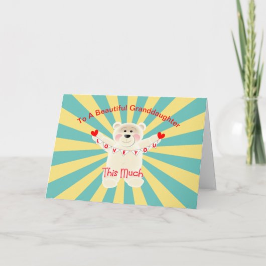 孫娘が愛する可愛いテディベア カード (正面)