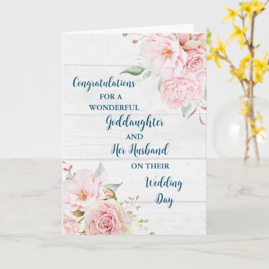 孫娘と夫おめでとう カード (黄色い花)