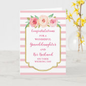 孫娘と夫おめでとう カード (黄色い花)