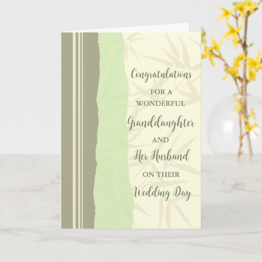 孫娘と夫おめでとう カード (黄色い花)