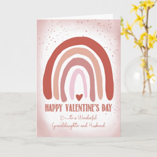 孫娘と夫のバレンタインデー色彩の鮮やかン カード (黄色い花)