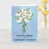 孫娘と夫結婚の命日 カード (黄色い花)
