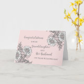 孫娘と夫結婚の祝辞 カード (黄色い花)