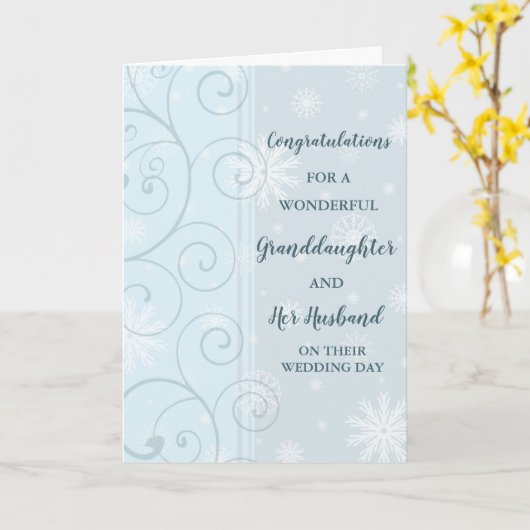 孫娘と夫結婚の祝辞 カード (黄色い花)