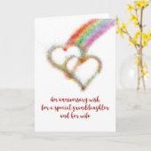 孫娘と妻への記念日の願い カード (黄色い花)