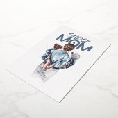 孫娘と孫息子と一緒に贈るパーソナライズされたスーパーママギフト 箔招待状 (回転した状態)