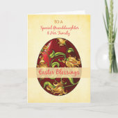 孫娘と彼女の家族，イースター恵み，卵 シーズンカード (正面)