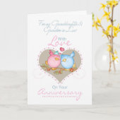 孫娘と義理の孫記念日カードW カード (黄色い花)