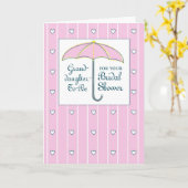 孫娘になる人へのブライズシャワー ピンクの傘 カード (黄色い花)