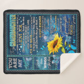 孫娘にヒマワリの贈り物、ベビー贈り物 シェルパブランケット (正面(横))