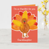 孫娘に感謝する幸せな感謝 カード (黄色い花)