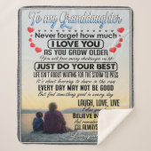 孫娘に赤ちゃん女の子誕生日ギフトアイディア シェルパブランケット (正面)