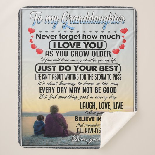 孫娘に赤ちゃん女の子誕生日ギフトアイディア シェルパブランケット (正面)