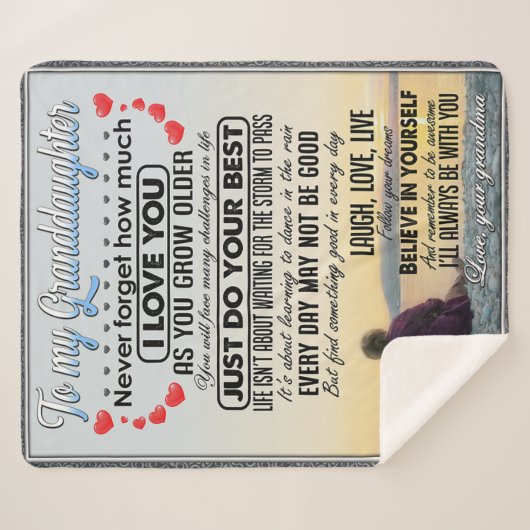 孫娘に赤ちゃん女の子誕生日ギフトアイディア シェルパブランケット (正面(横))