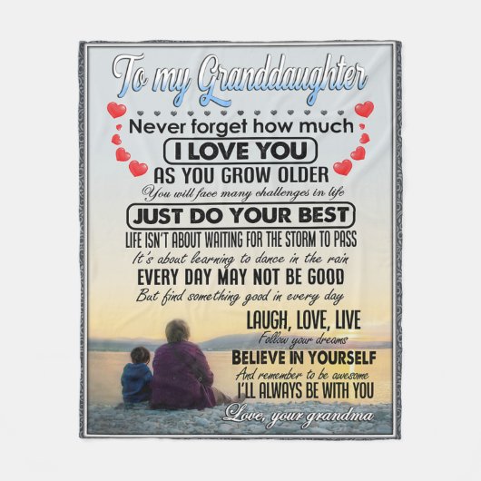 孫娘に赤ちゃん女の子誕生日ギフトアイディア フリースブランケット (正面)