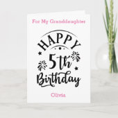 孫娘に5番目の誕生日をおめでとう カード (正面)