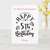 孫娘に5番目の誕生日をおめでとう カード (黄色い花)